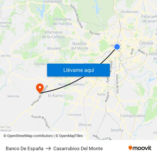 Banco De España to Casarrubios Del Monte map