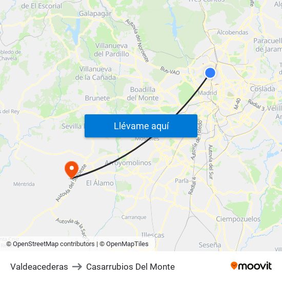 Valdeacederas to Casarrubios Del Monte map