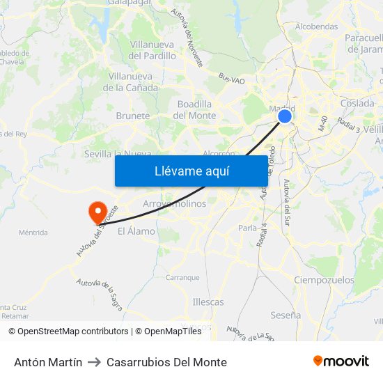 Antón Martín to Casarrubios Del Monte map