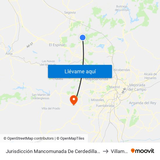 Jurisdicción Mancomunada De Cerdedilla Y Navacerrada to Villamanta map