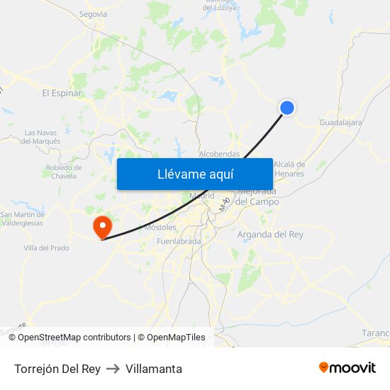 Torrejón Del Rey to Villamanta map