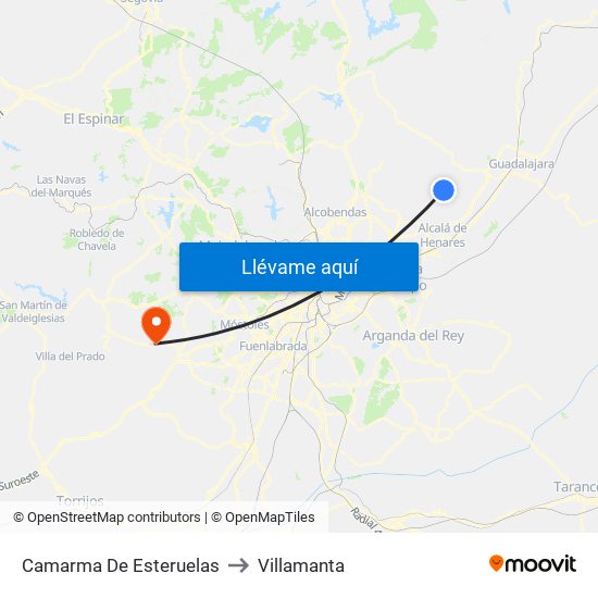 Camarma De Esteruelas to Villamanta map