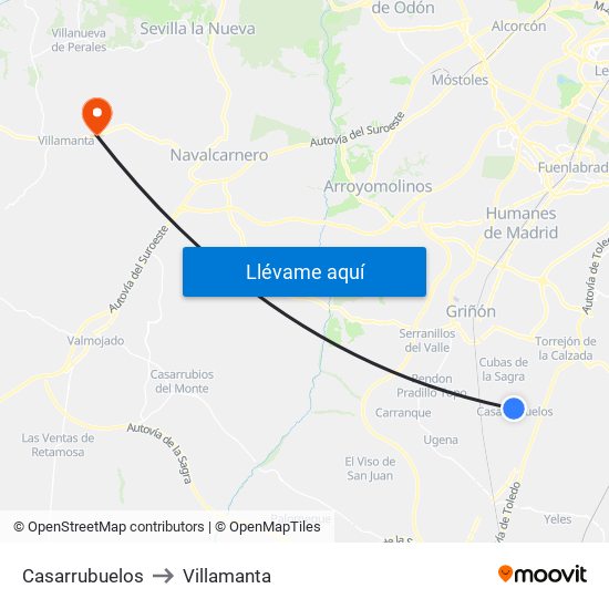 Casarrubuelos to Villamanta map