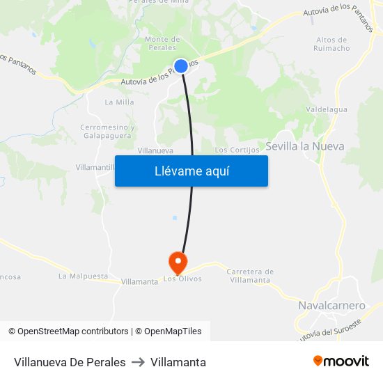 Villanueva De Perales to Villamanta map