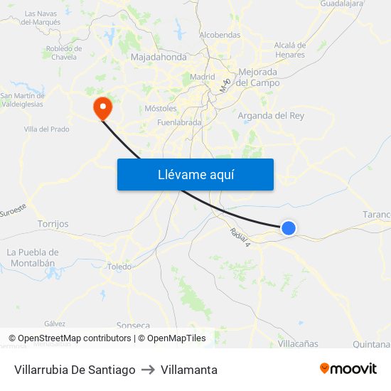 Villarrubia De Santiago to Villamanta map