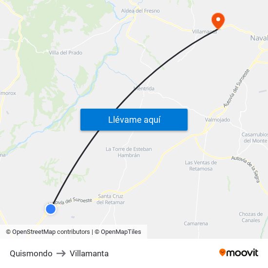 Quismondo to Villamanta map