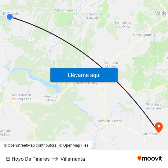 El Hoyo De Pinares to Villamanta map