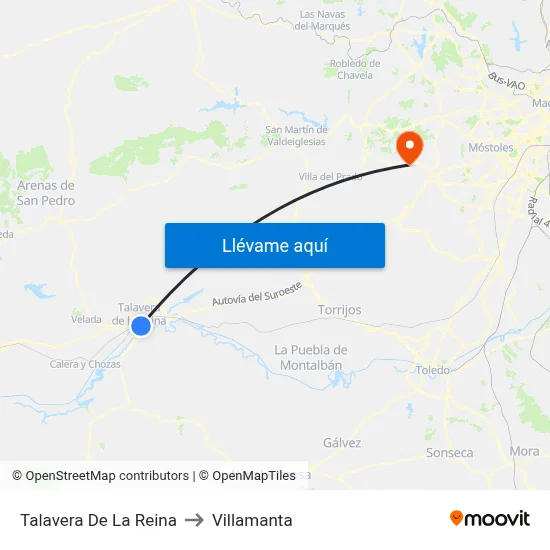 Talavera De La Reina to Villamanta map