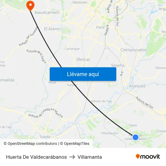 Huerta De Valdecarábanos to Villamanta map