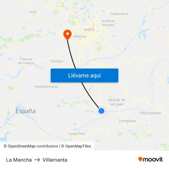 La Mancha to Villamanta map