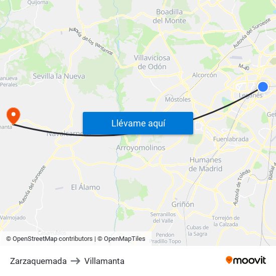 Zarzaquemada to Villamanta map