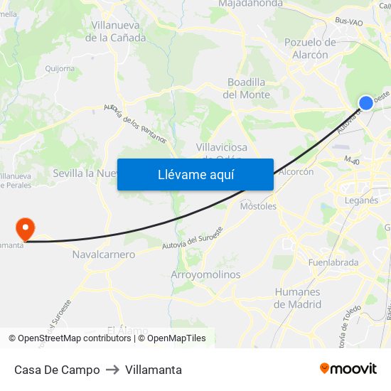 Casa De Campo to Villamanta map