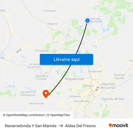 Navarredonda Y San Mamés to Aldea Del Fresno map