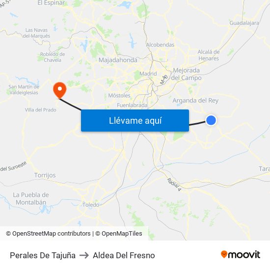 Perales De Tajuña to Aldea Del Fresno map