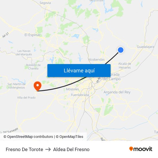 Fresno De Torote to Aldea Del Fresno map