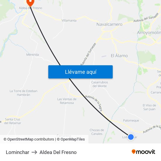 Lominchar to Aldea Del Fresno map