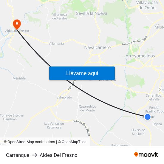 Carranque to Aldea Del Fresno map
