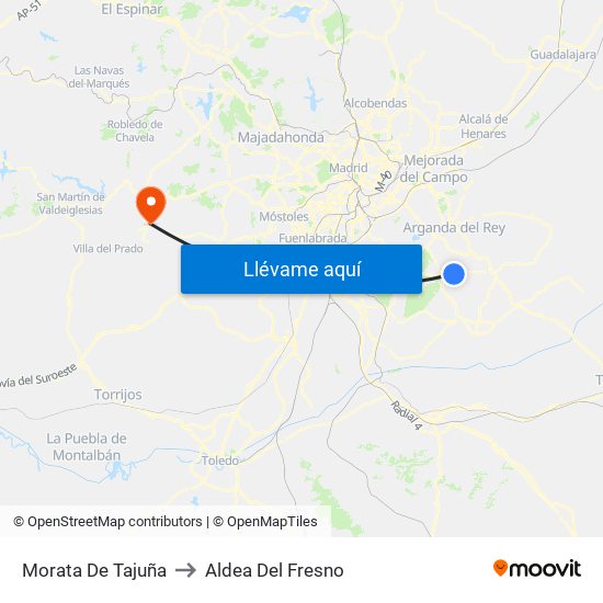Morata De Tajuña to Aldea Del Fresno map