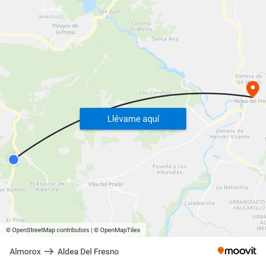Almorox to Aldea Del Fresno map