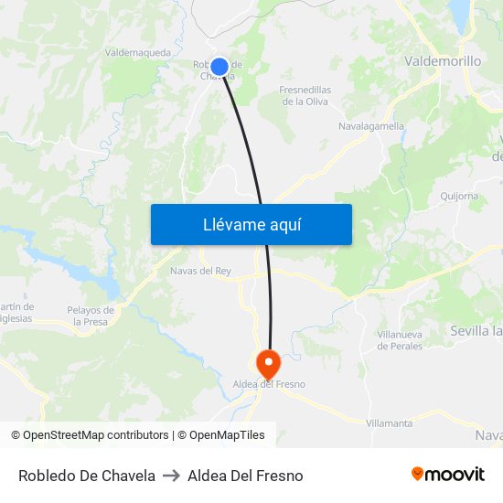Robledo De Chavela to Aldea Del Fresno map
