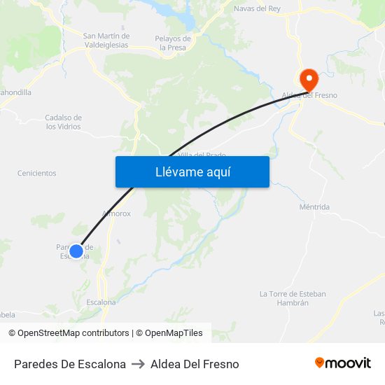 Paredes De Escalona to Aldea Del Fresno map