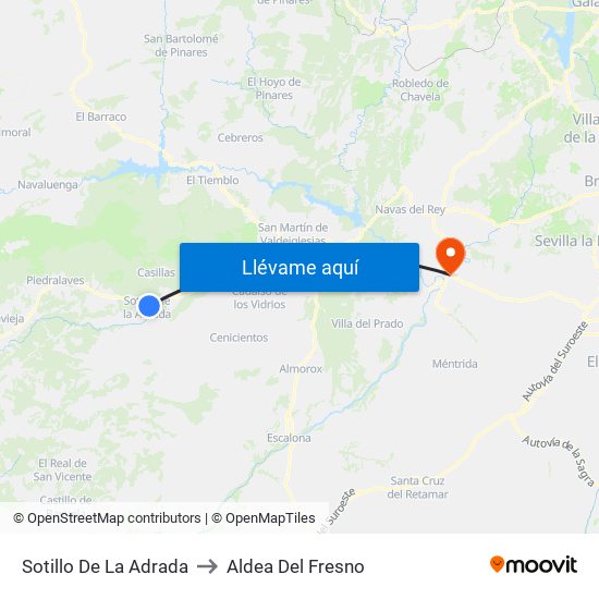 Sotillo De La Adrada to Aldea Del Fresno map