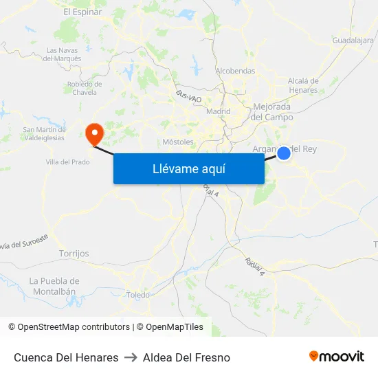 Cuenca Del Henares to Aldea Del Fresno map