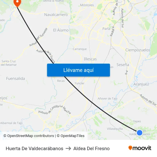 Huerta De Valdecarábanos to Aldea Del Fresno map