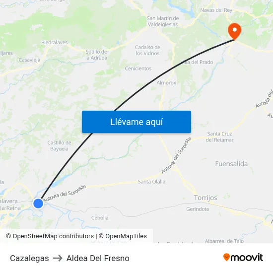 Cazalegas to Aldea Del Fresno map