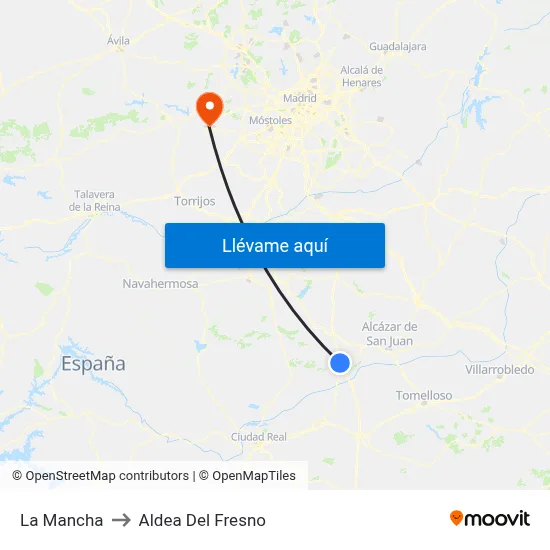 La Mancha to Aldea Del Fresno map