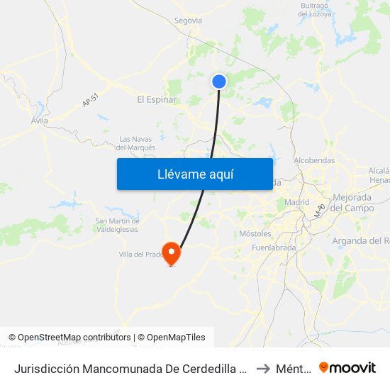 Jurisdicción Mancomunada De Cerdedilla Y Navacerrada to Méntrida map
