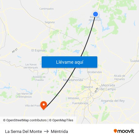 La Serna Del Monte to Méntrida map