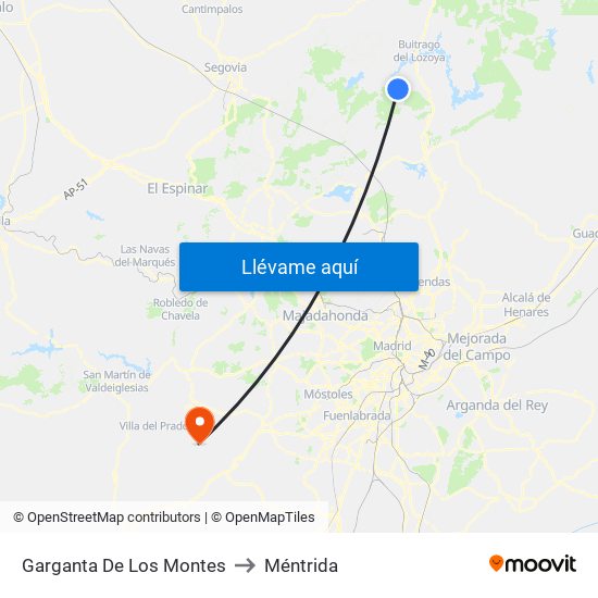 Garganta De Los Montes to Méntrida map