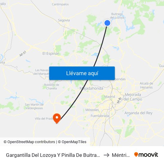 Gargantilla Del Lozoya Y Pinilla De Buitrago to Méntrida map