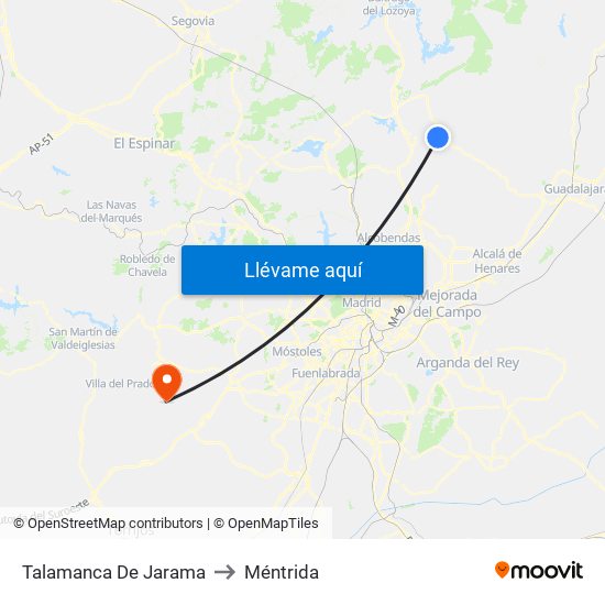 Talamanca De Jarama to Méntrida map