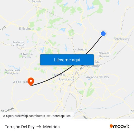 Torrejón Del Rey to Méntrida map