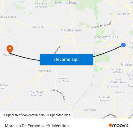 Moraleja De Enmedio to Méntrida map
