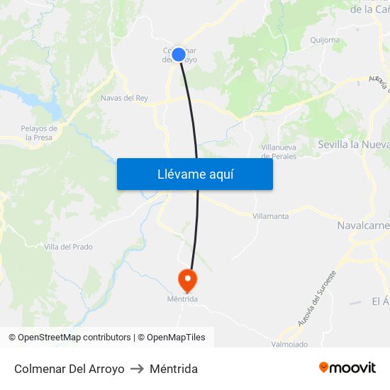 Colmenar Del Arroyo to Méntrida map