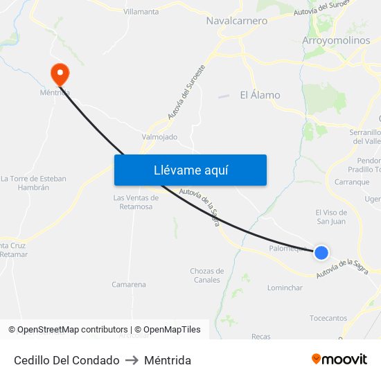 Cedillo Del Condado to Méntrida map