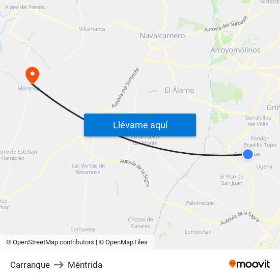 Carranque to Méntrida map