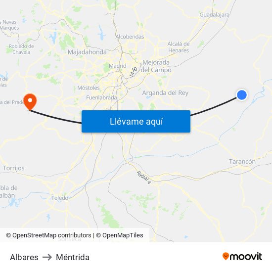 Albares to Méntrida map
