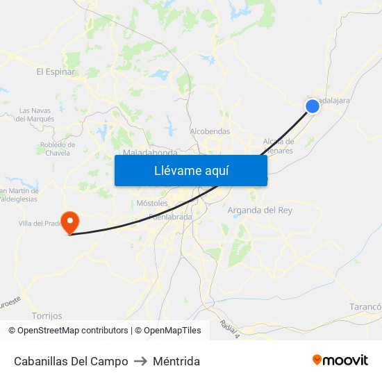 Cabanillas Del Campo to Méntrida map