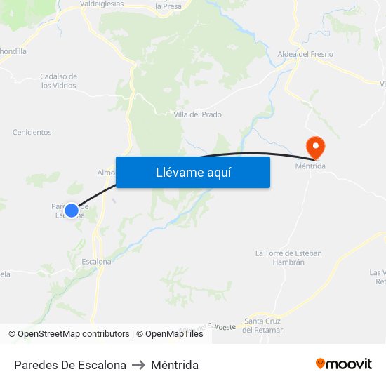 Paredes De Escalona to Méntrida map