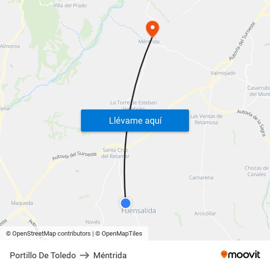 Portillo De Toledo to Méntrida map