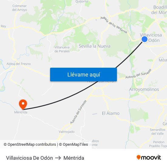 Villaviciosa De Odón to Méntrida map
