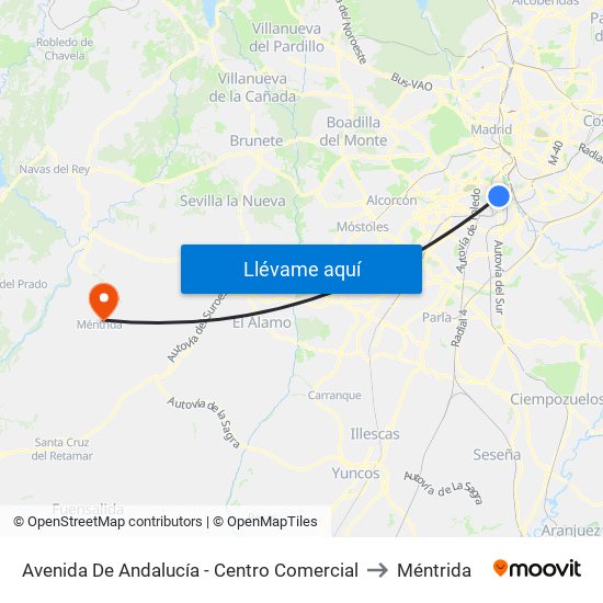 Avenida De Andalucía - Centro Comercial to Méntrida map