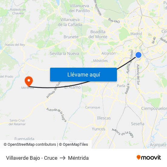 Villaverde Bajo - Cruce to Méntrida map