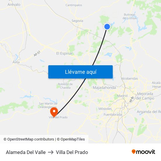 Alameda Del Valle to Villa Del Prado map