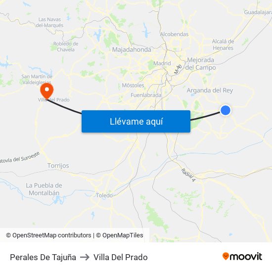 Perales De Tajuña to Villa Del Prado map
