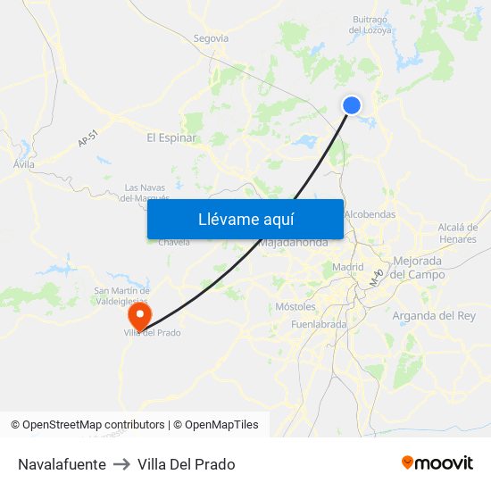 Navalafuente to Villa Del Prado map